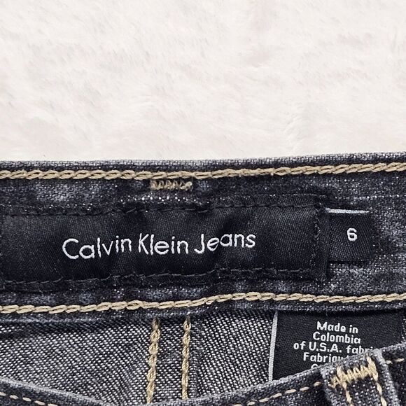 Calvin Klein Skinny Stretch Jeans Pockets Black Washed Denim Womens Sz 6 (31x30) - Picture 3 of 14